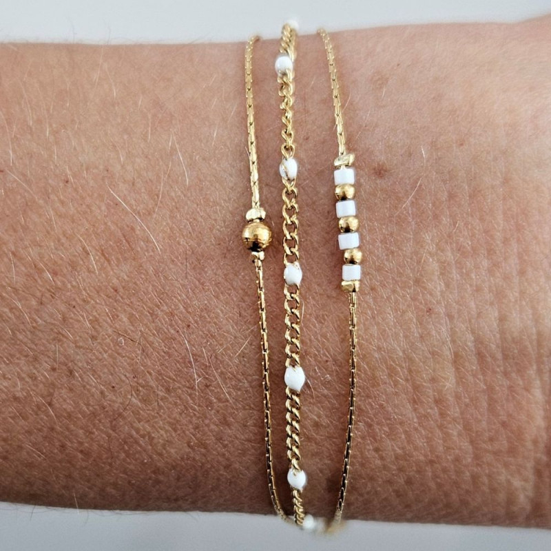 Bracelet triple Anna blanc